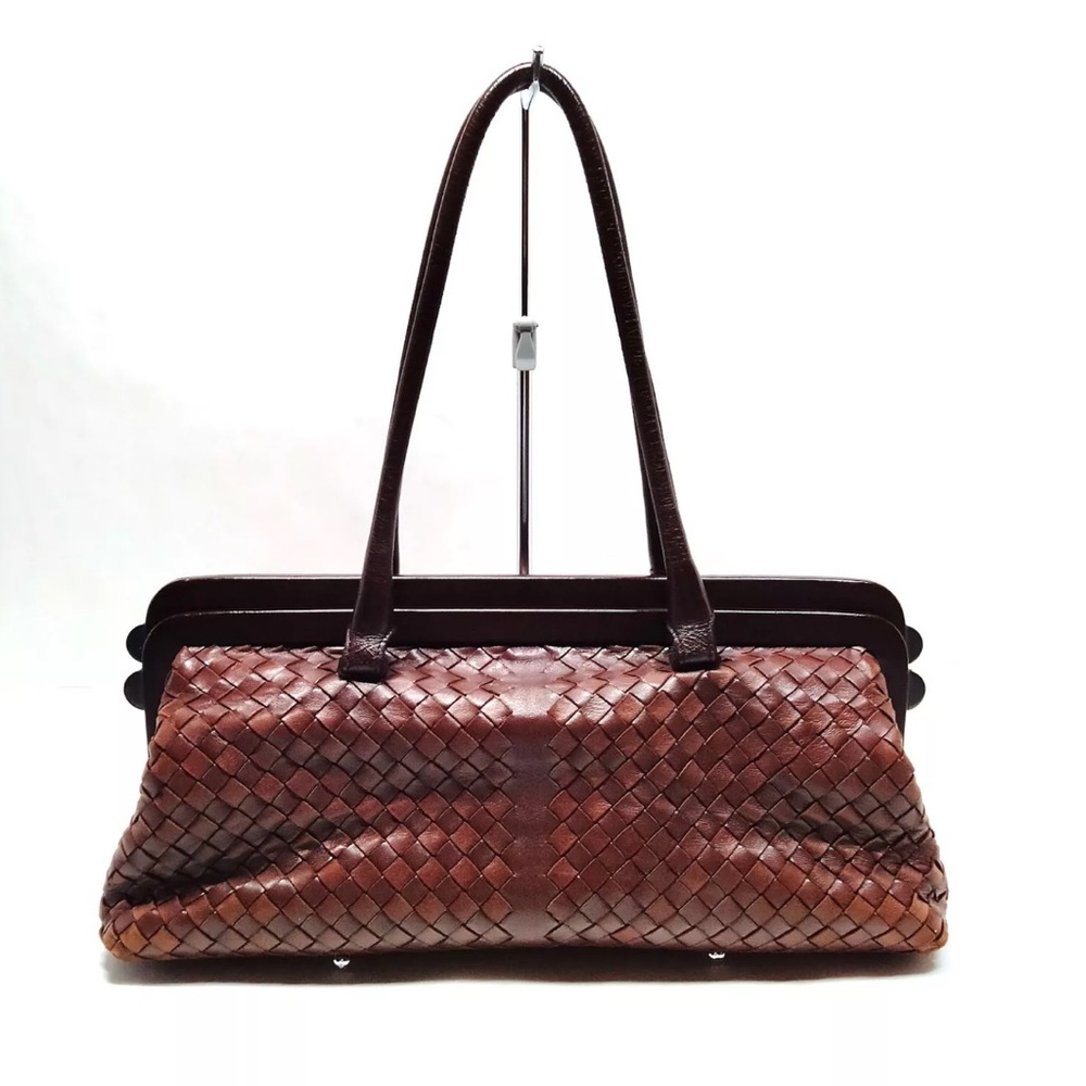 Bottega Veneta Vintage Hand Bag Top Handle Brown Leather